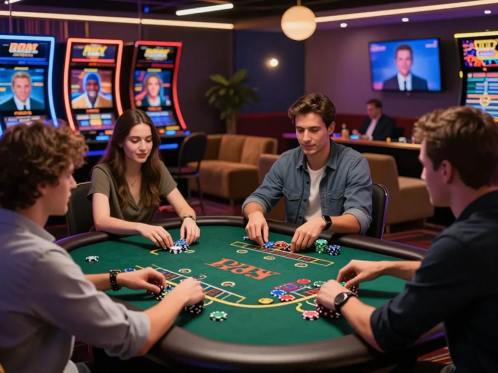 Exciting online gambling experience at MM88 with players enjoying blackjack.