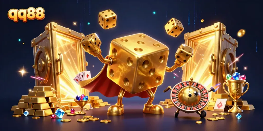 Experience thrilling moments at qq88 casino with vibrant 3D characters and dazzling treasures.