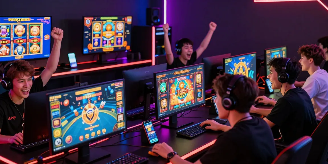 Excited players at HITCLUB engaged in vibrant online gaming experience, showcasing various games and interactions.