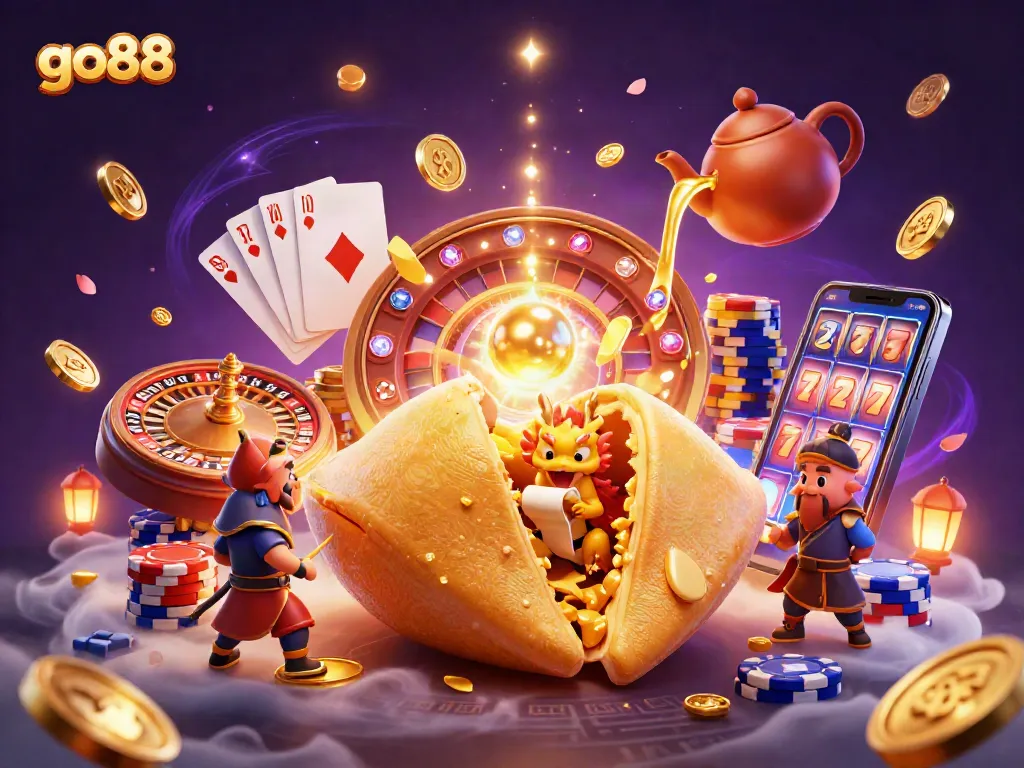 Experience the excitement of go88 with a vibrant 3D casino scene featuring dynamic gaming elements.