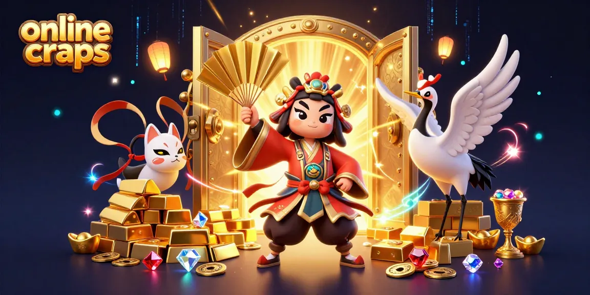 Engage in online craps with illuminated characters and vibrant casino elements.
