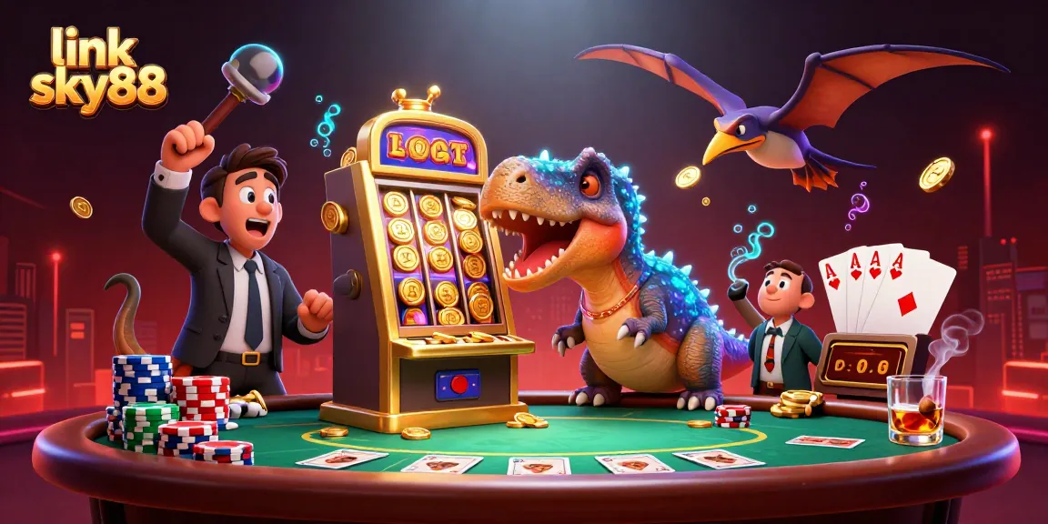 Experience link sky88 excitement as dinosaurs bring life to casino fun, winning golden coins and jackpots
