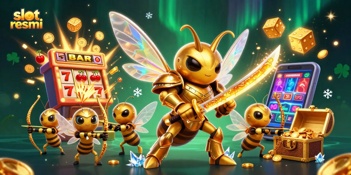 Experience the thrill of slot resmi with a dynamic 3D illustration full of vibrant casino elements.