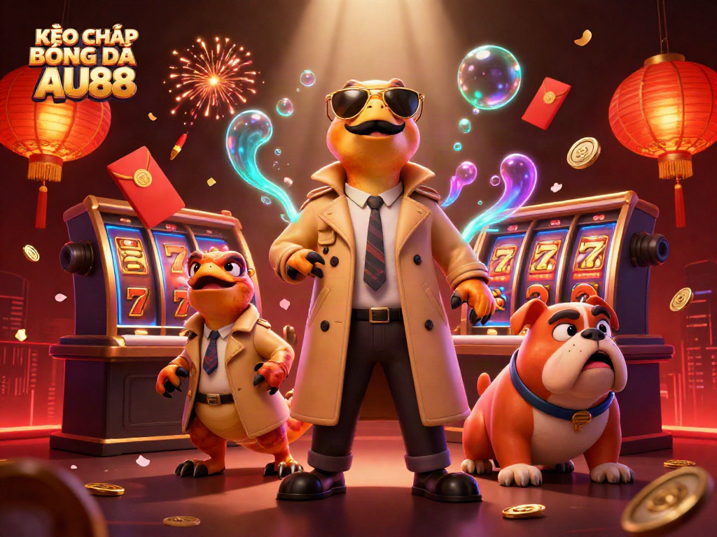 Engage with KÈO CHẤP BÓNG ĐÁ AU88 in this vibrant casino scene featuring raptors in disguise.