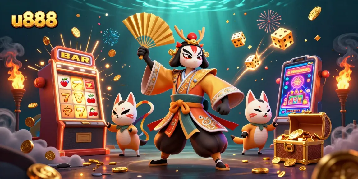 Experience excitement at u888 with vibrant 3D digital casino scenes brimming with slot machines and rewards.