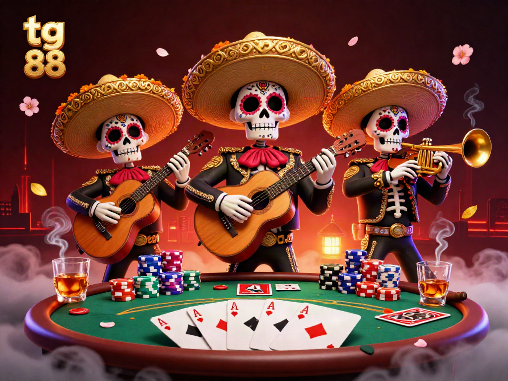 Engage in thrilling poker games at tg 88 with vibrant characters and rich casino atmosphere.