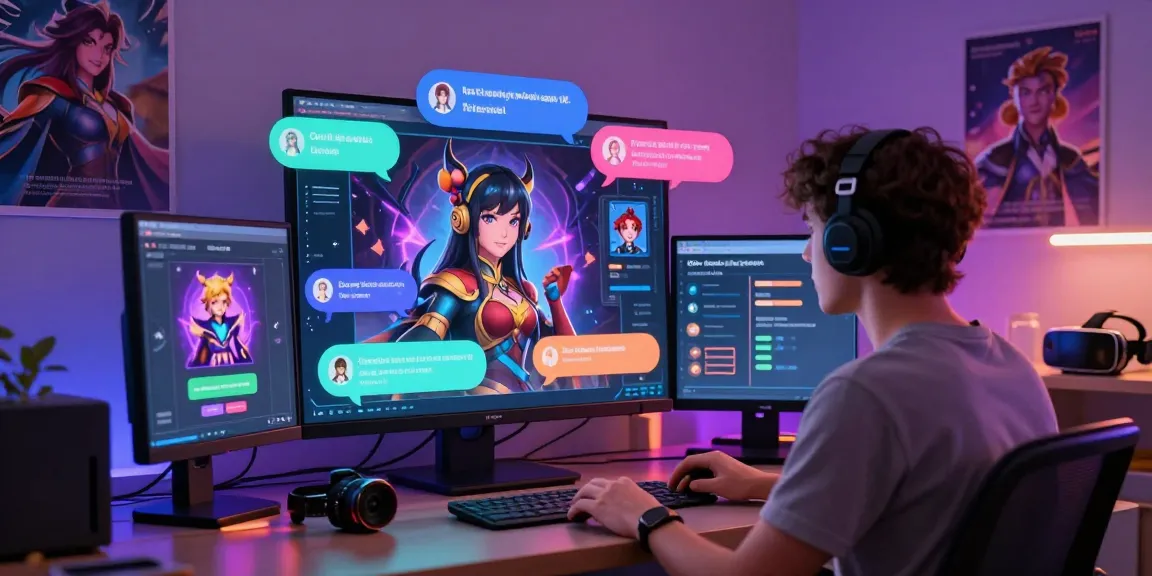 Engaging character ai nsfw roleplay scene featuring user and customized AI avatars in vibrant digital space.
