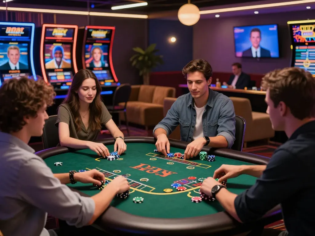Exciting online gambling experience at MM88 with players enjoying blackjack.