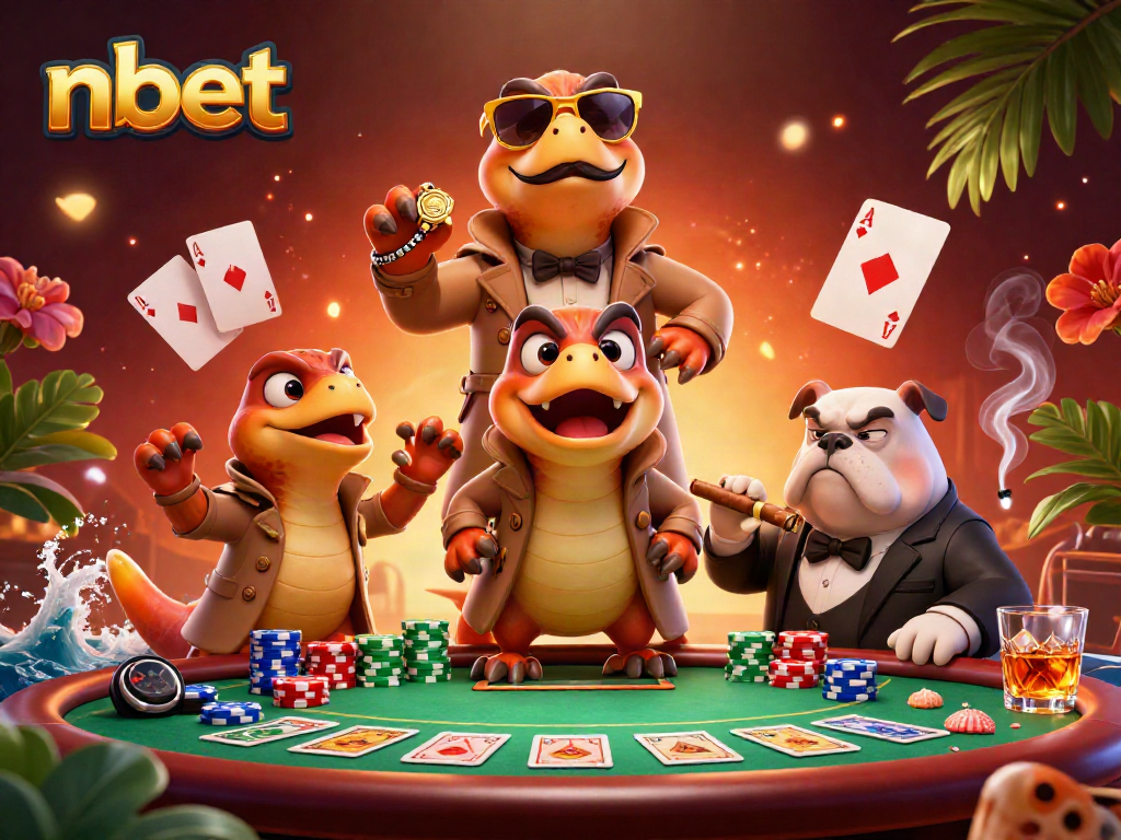Experience nbet excitement with raptors in disguise at a lively VIP casino lounge scene.