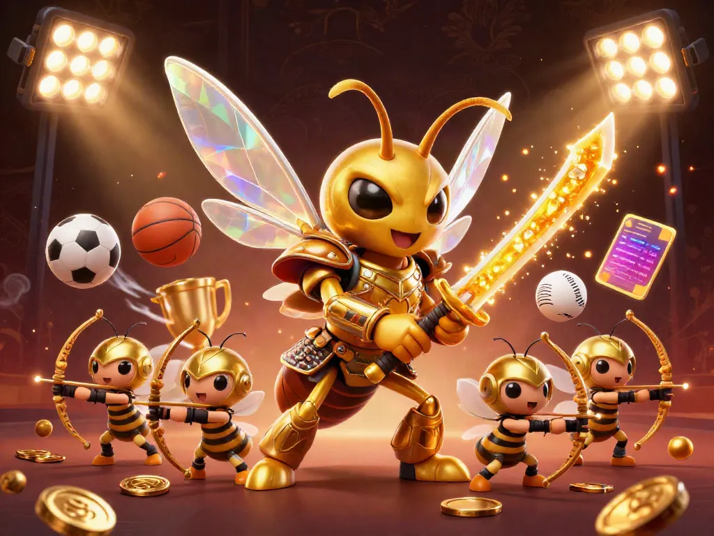 SX88 offers exciting 3D visuals of a whimsical scene with a hornet warrior and bee archers, perfect for online gaming enthusiasts.