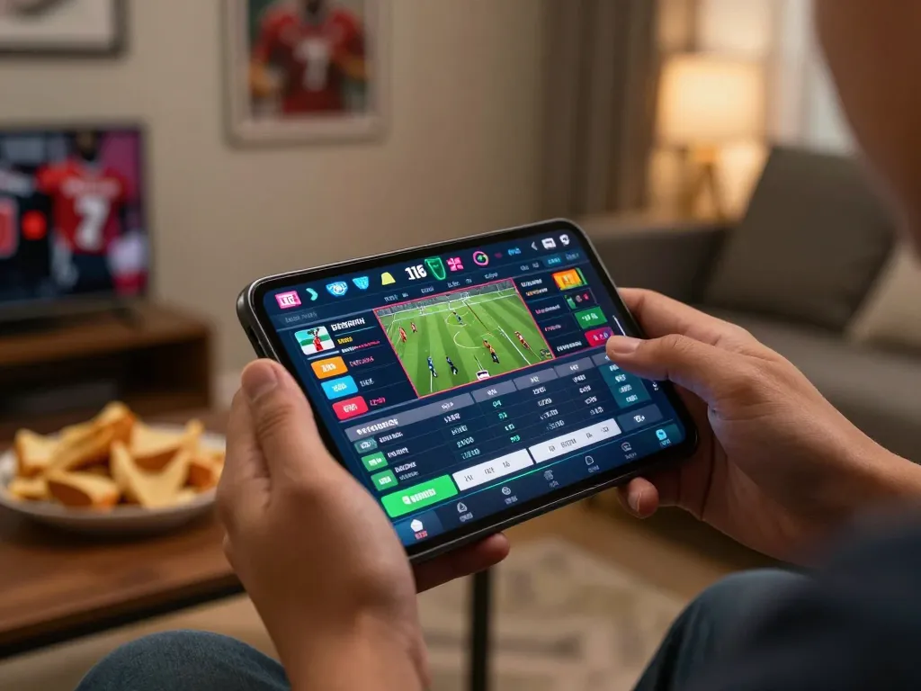 Experience live sports betting excitement with Lu 88 on a smartphone, showing dynamic odds and matches.