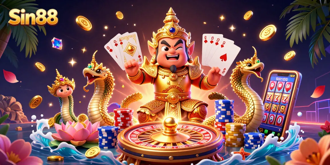 Experience thrilling moments at Sin88 with vibrant 3D visuals of casino adventures and excitement.