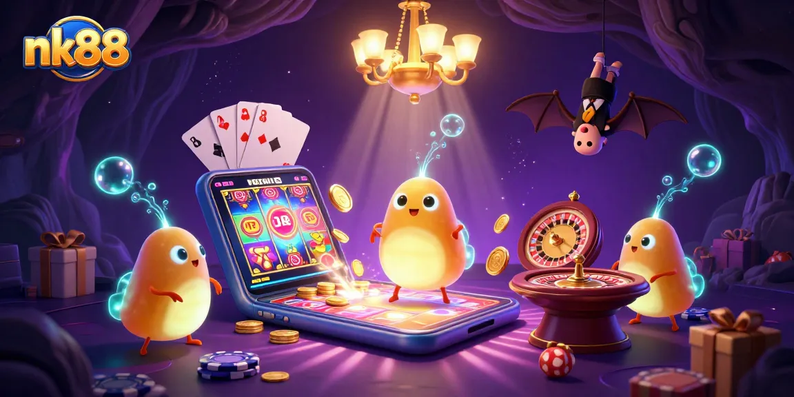 Experience the excitement of nk88 with vibrant casino elements and engaging characters in a dynamic scene.