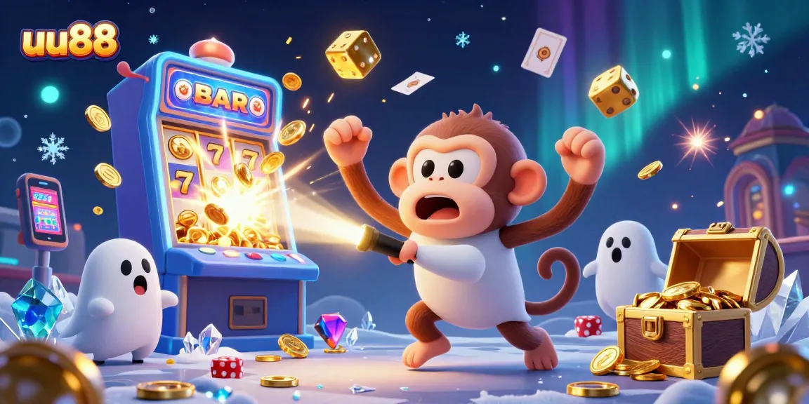 uu88 platform showcases a vibrant casino scene with jubilant characters and thrilling gaming elements.
