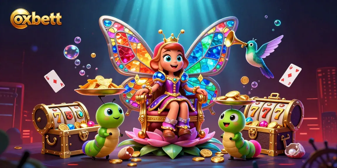 Play exciting casino games with oxbett featuring vibrant characters and dynamic slot elements in a rich 3D illustration.