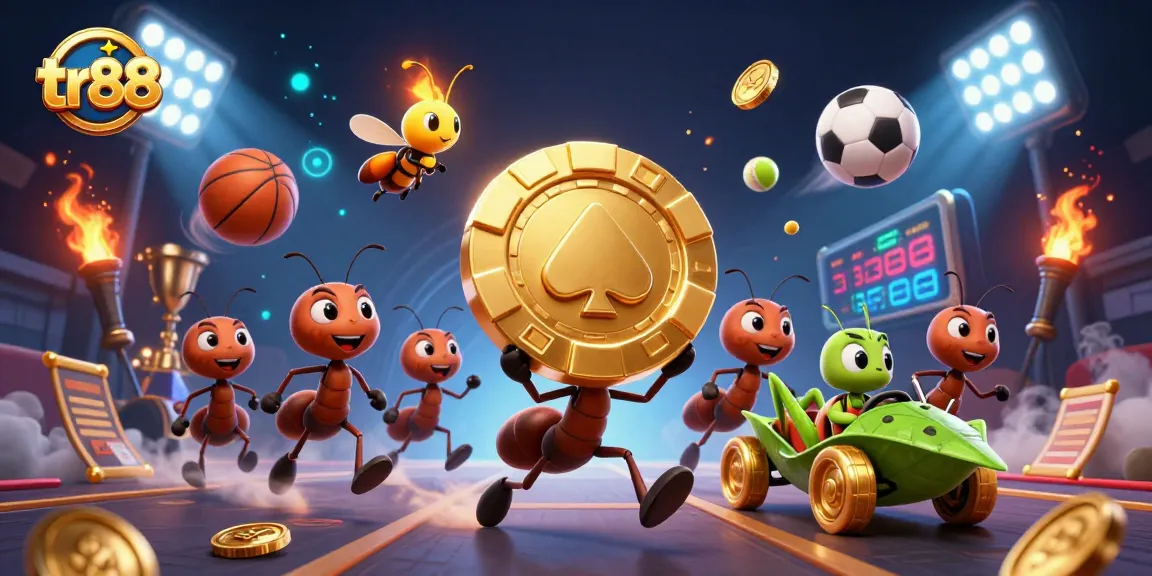 tr88 gamblers navigate the thrilling chase for golden poker chips in this vibrant casino heist scene.