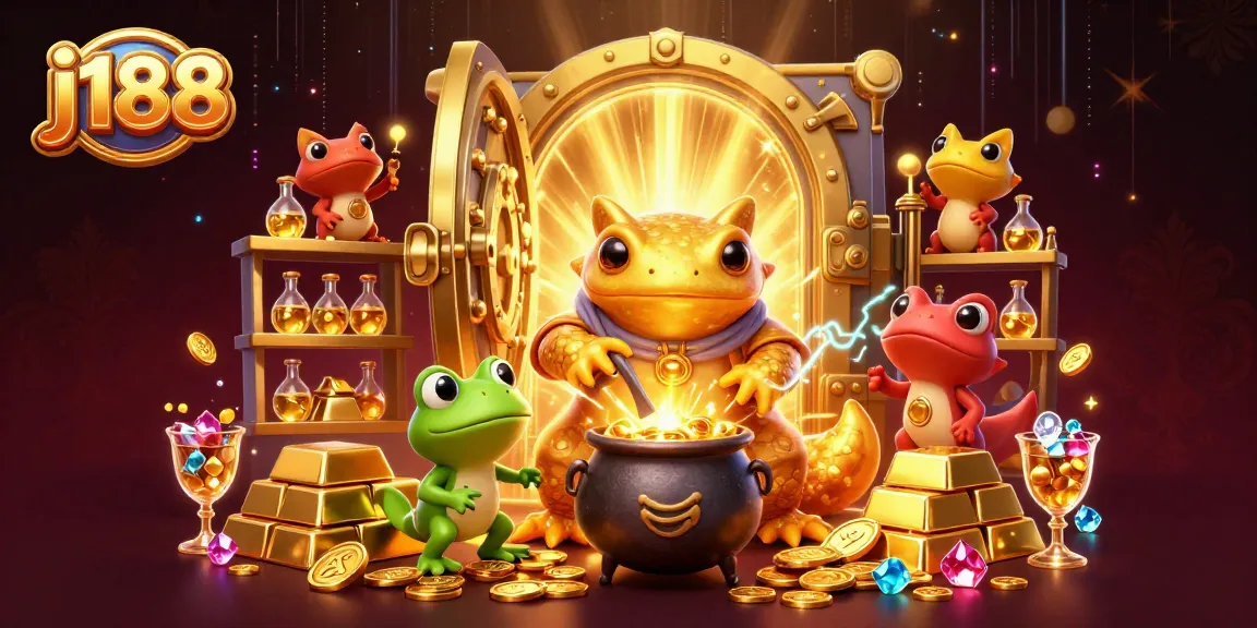Bet big with j188 and explore an enchanting 3D casino realm filled with gold and treasures.