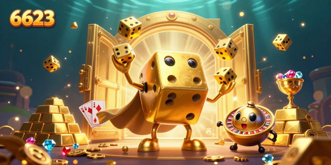 Experience thrilling bets with 6623 as golden dice and casino elements collide in a dynamic fantasy.